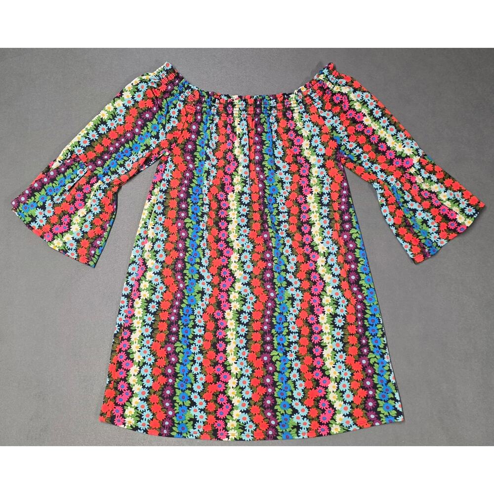 Trina Turk Off The Shoulder Bell Sleeve Swing Dress Size Medium